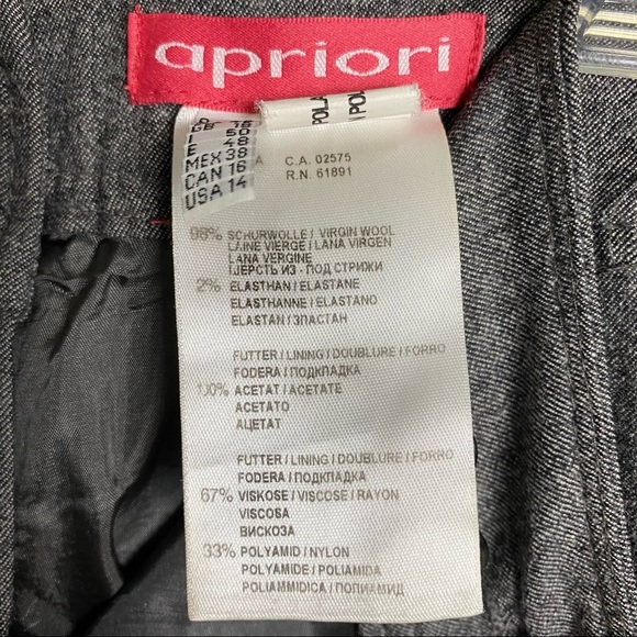 VINTAGE Apriori - Gray Virgin Wool Trousers - Sz. 14 - Picture 6 of 7